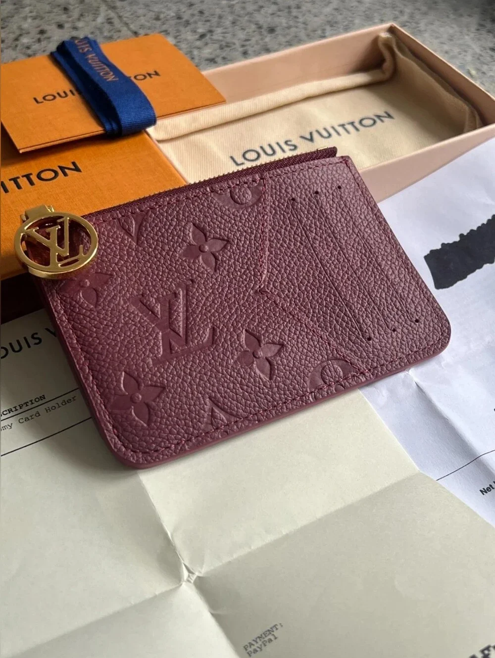 Louis Vuitton Grenat Red Romy Card Holder